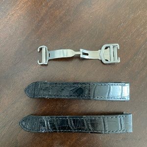 CARTIER ROADSTER BLACK ALLIGATOR STRAP WITH STAINLESS STEEL BUCKLE
